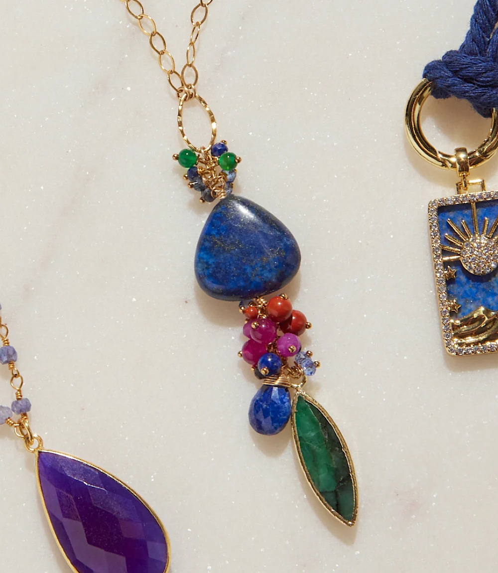 Gemstone Cluster Necklace - Image 6