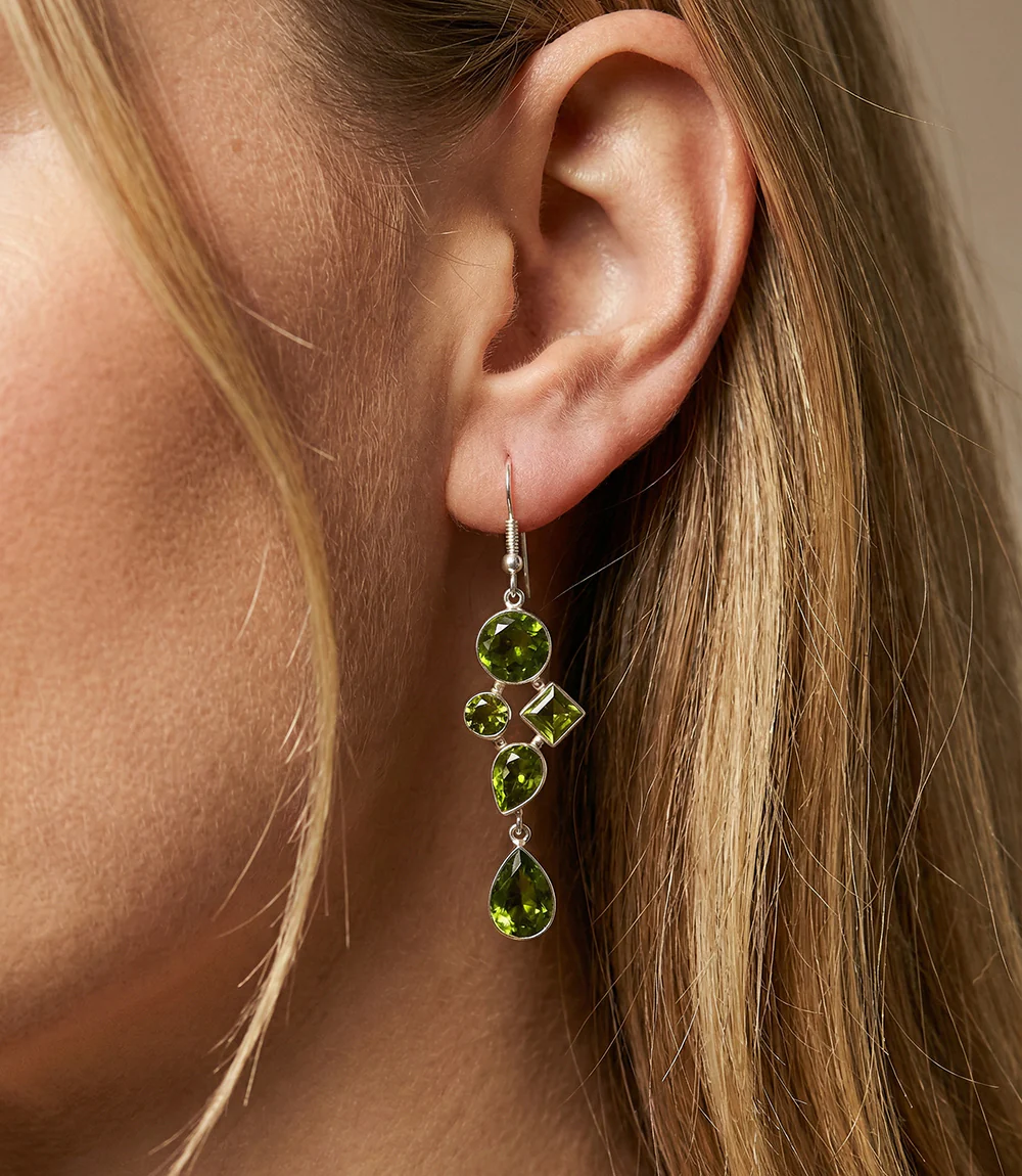 Gemstone Dangle Earrings - Image 2