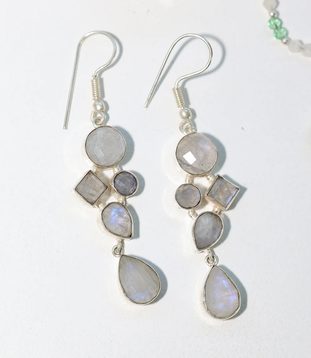 Gemstone Dangle Earrings - Image 2