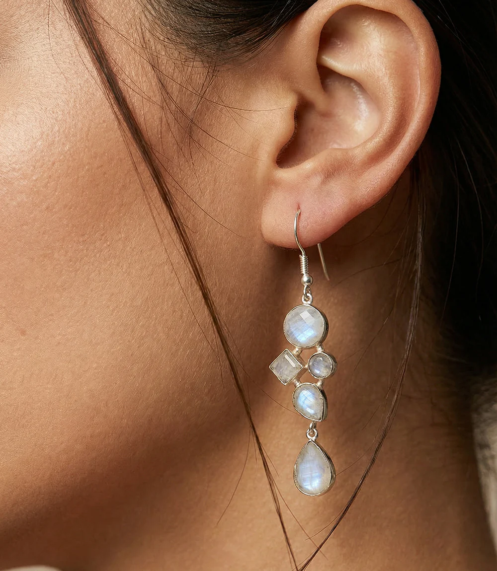 Gemstone Dangle Earrings - Image 4