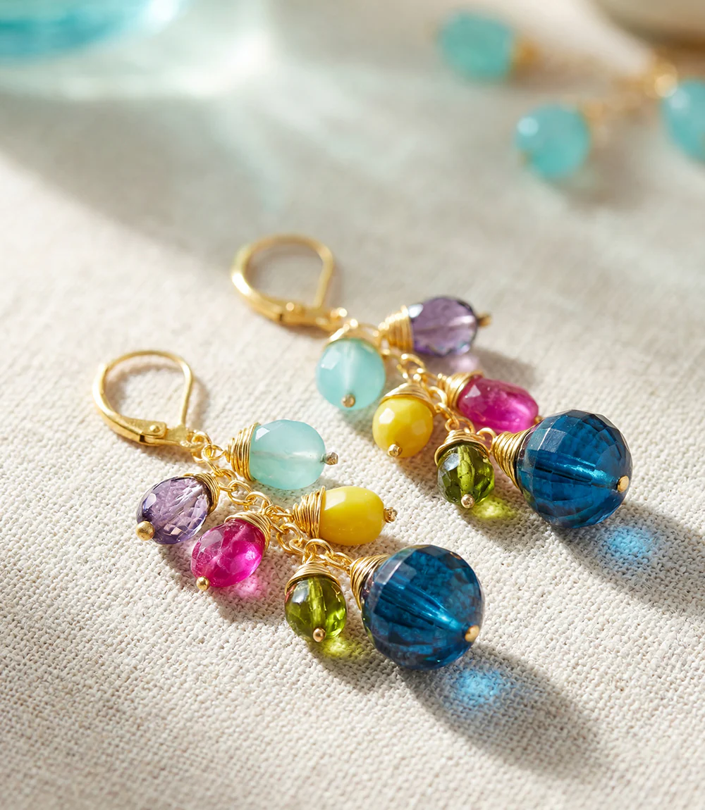 Gemstone Dangle Earrings - Image 2