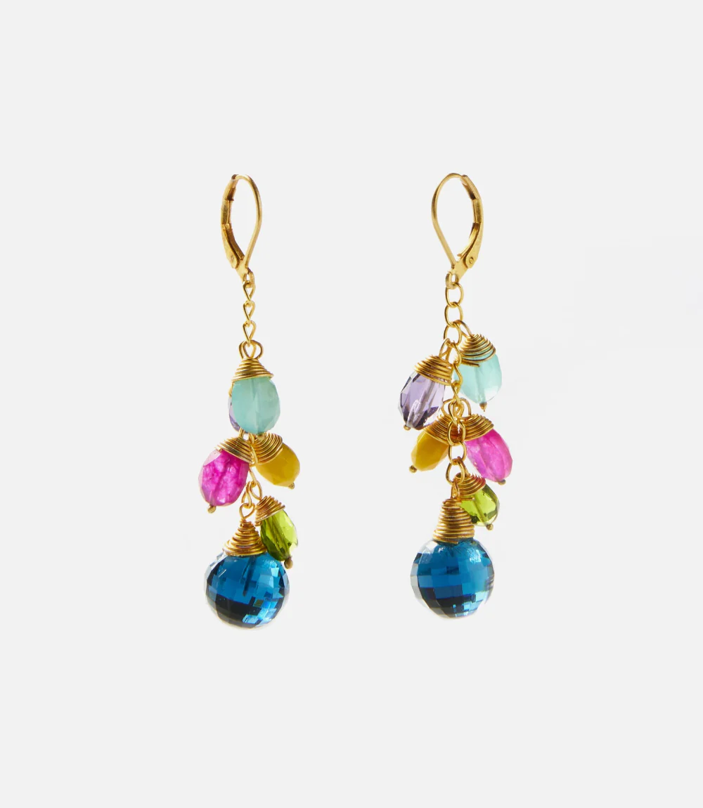 Gemstone Dangle Earrings - Image 4