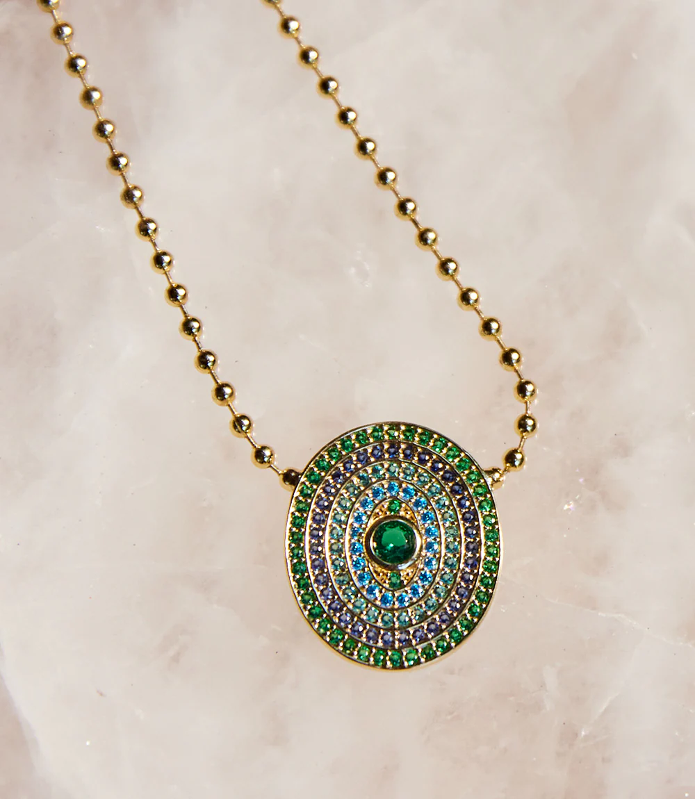 Gemstone Disc Necklace - Image 2