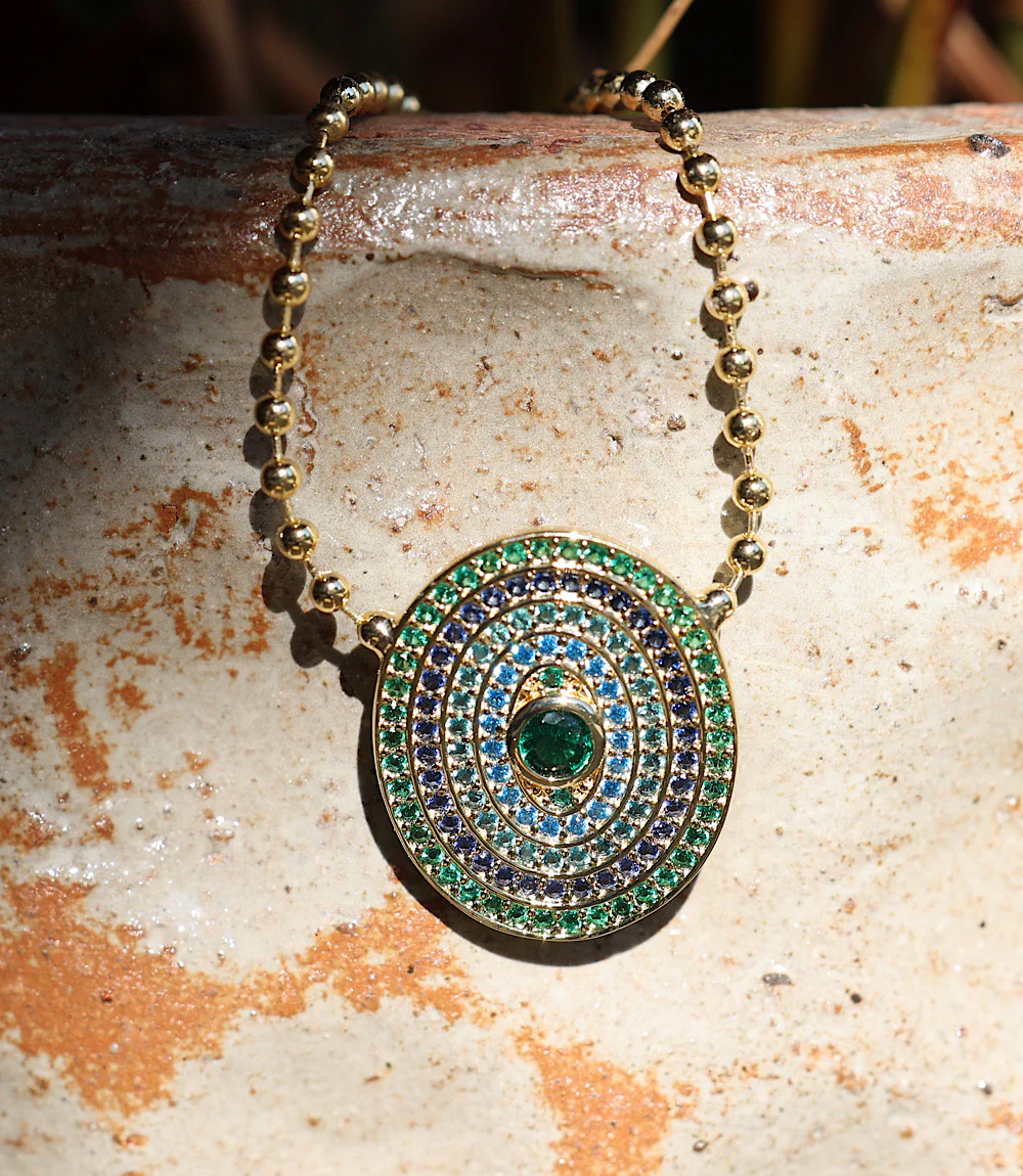 Gemstone Disc Necklace - Image 4