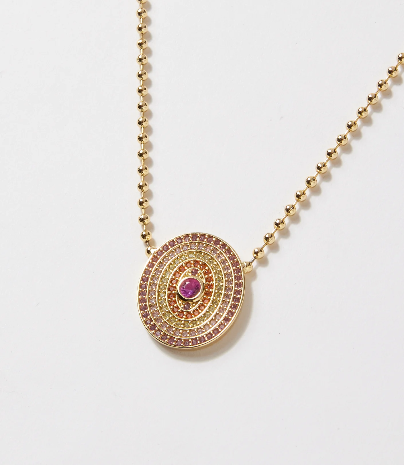Gemstone Disc Necklace - Image 2