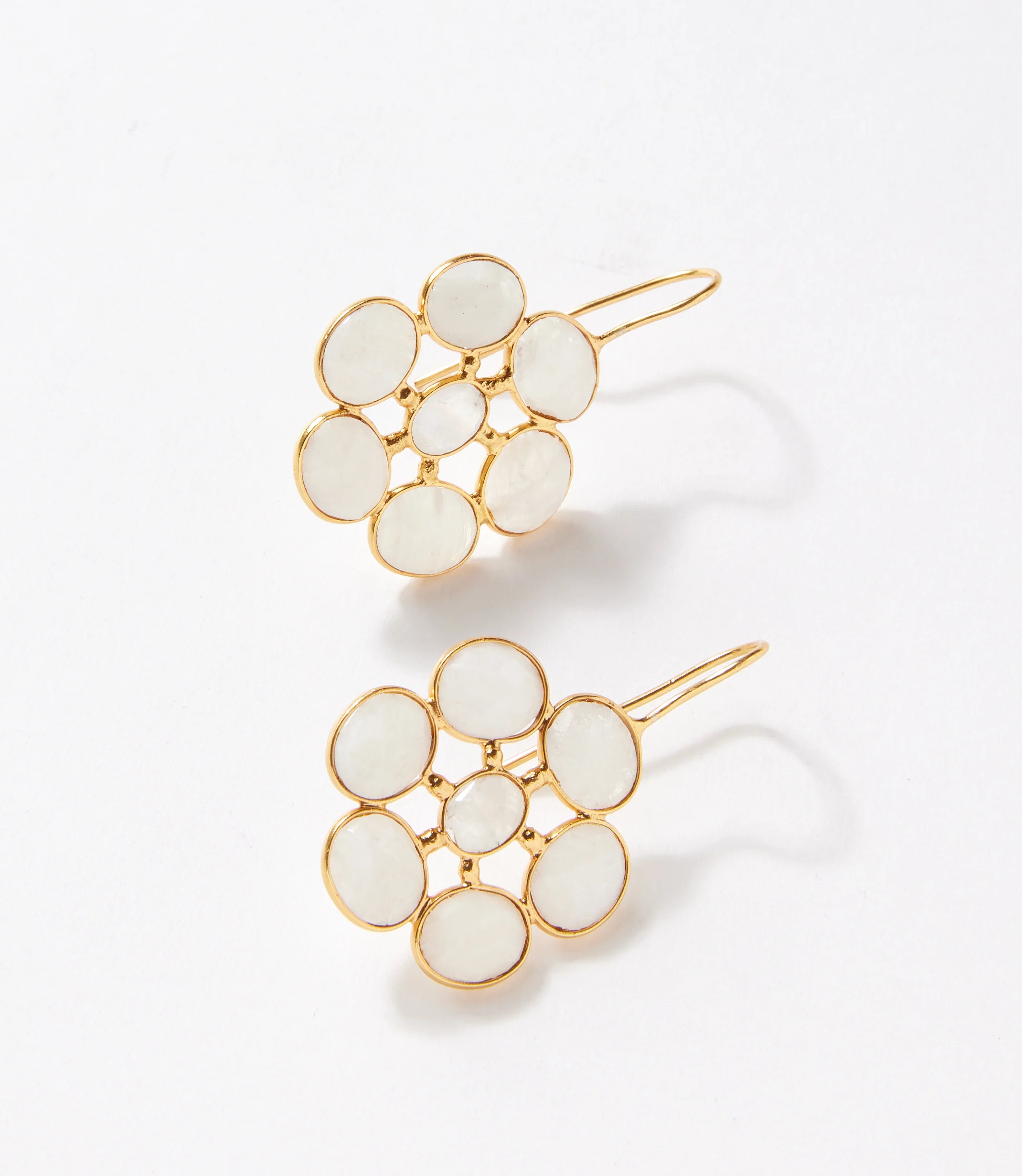 Gemstone Flower Earrings - Image 2