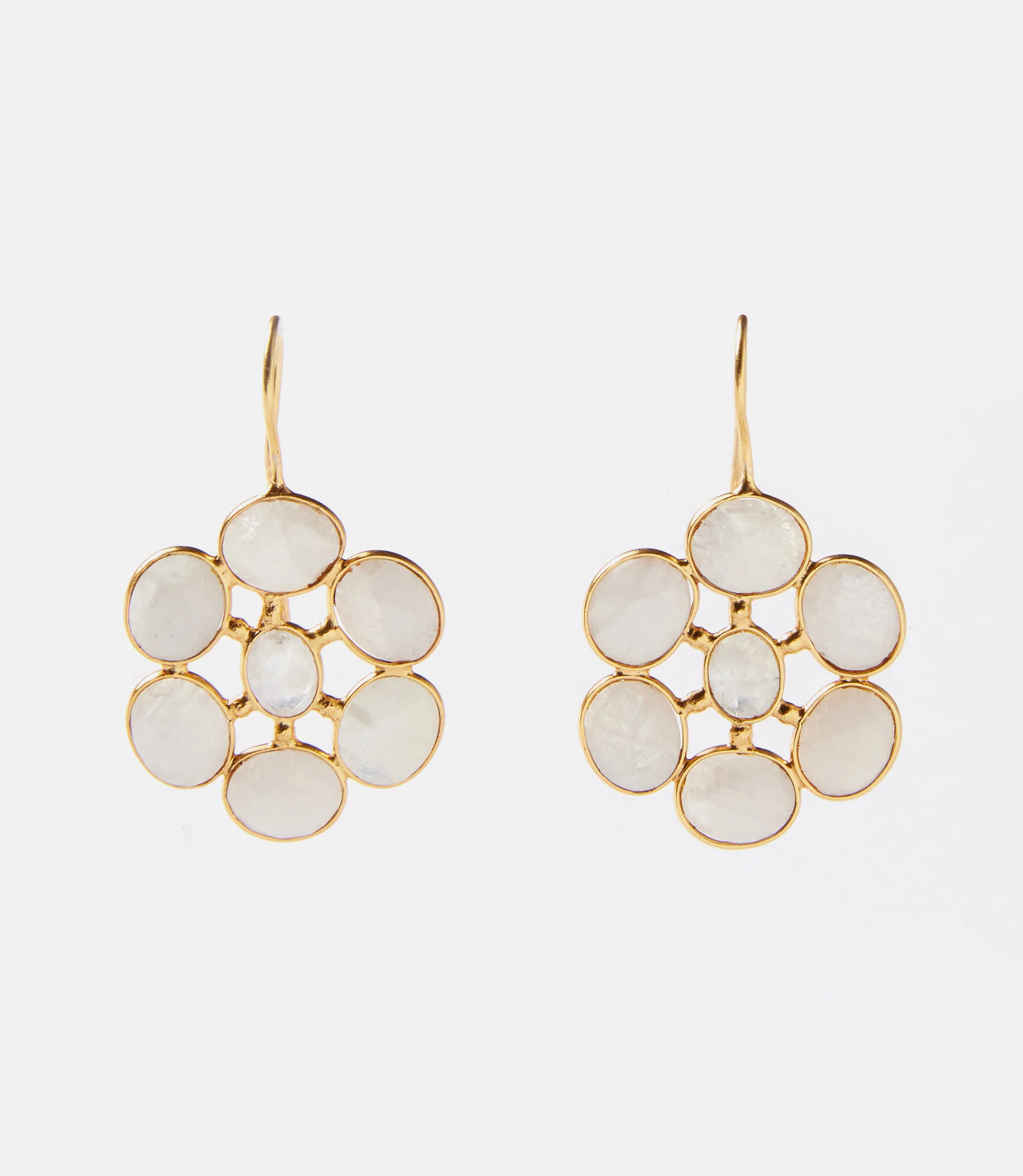 Gemstone Flower Earrings - Image 3