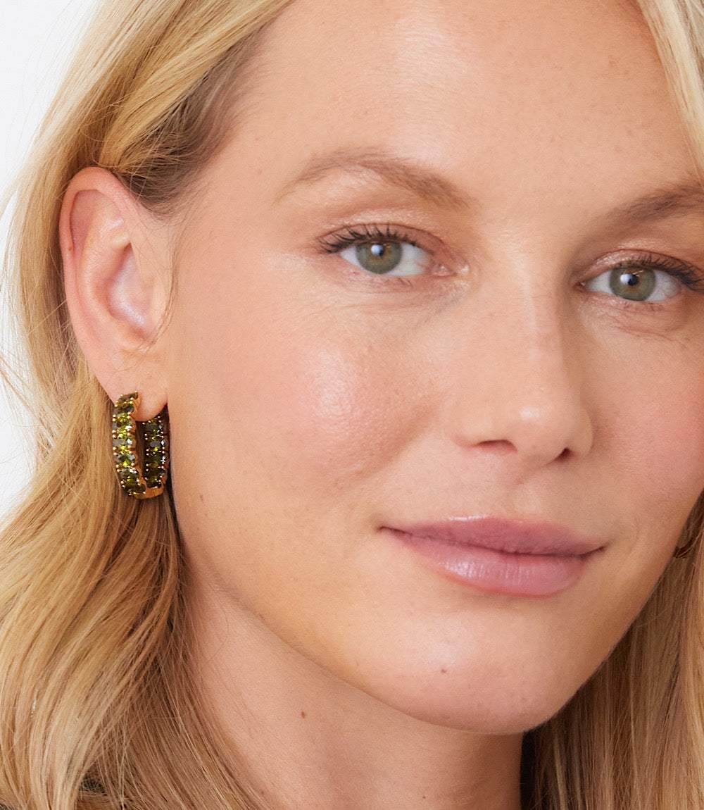 Gemstone Hoop Earrings - Image 5