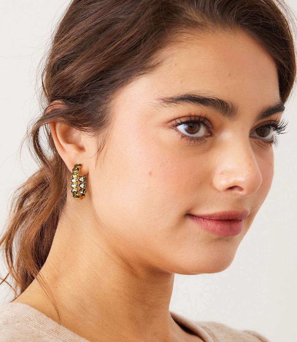 Gemstone Hoop Earrings - Image 6