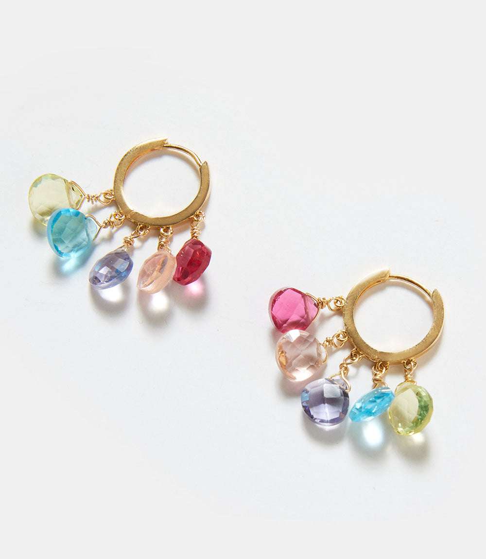 Gemstone Huggie Earrings - Image 10