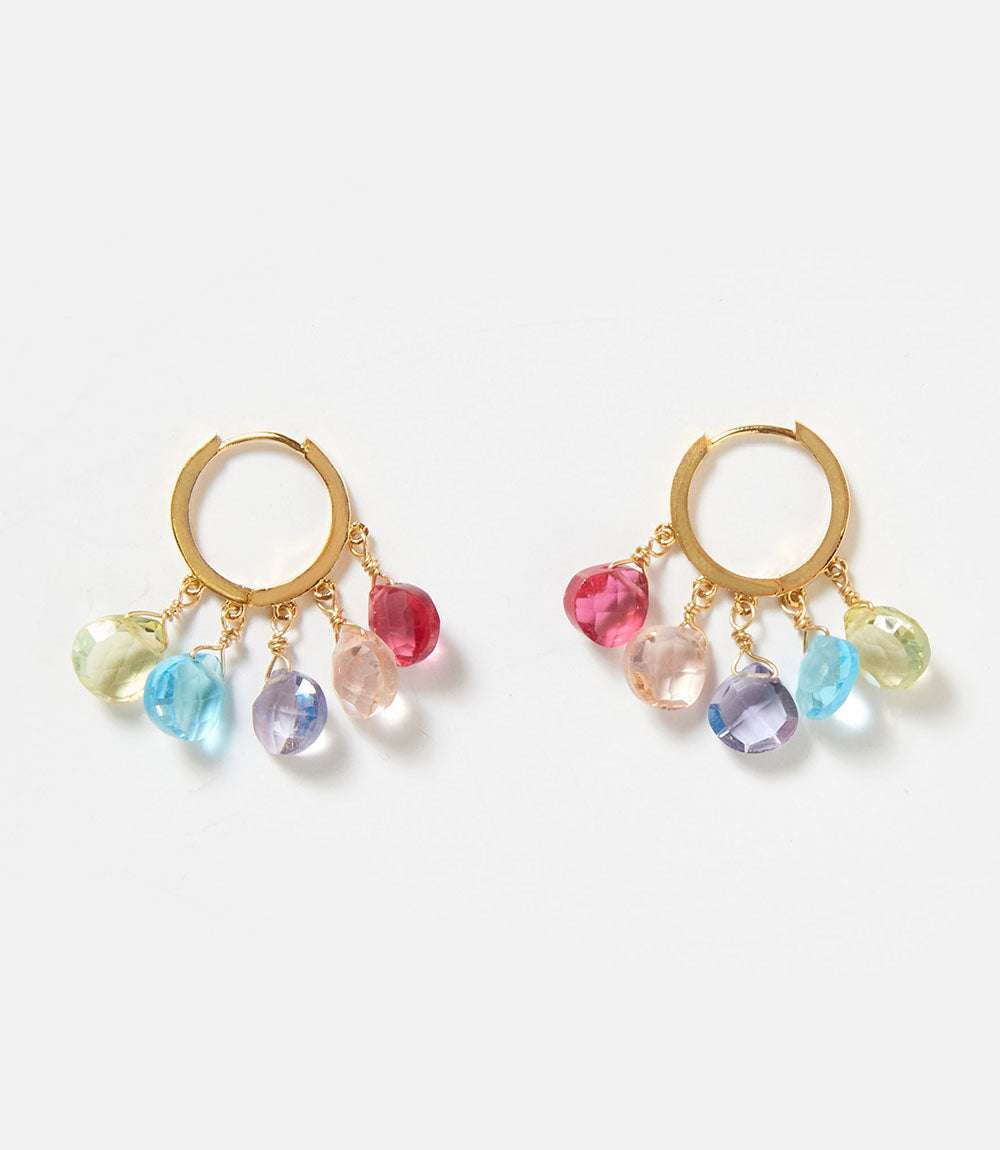 Gemstone Huggie Earrings - Image 2