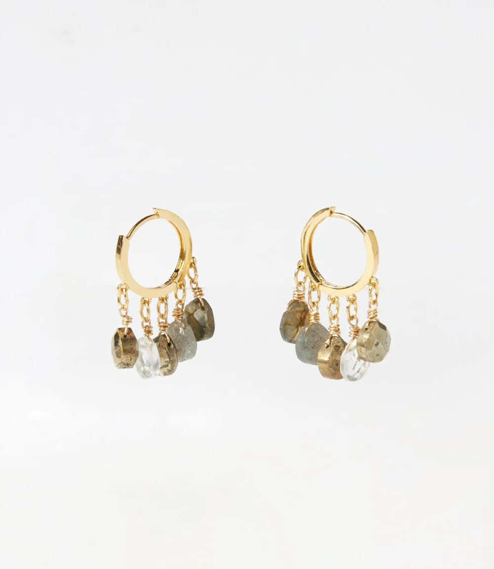Gemstone Huggie Earrings - Image 6