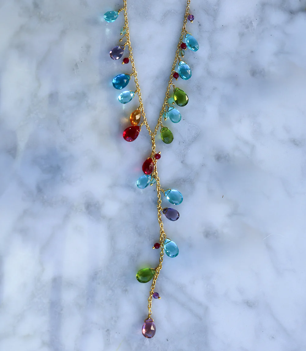 Gemstone Lariat Necklace - Image 3