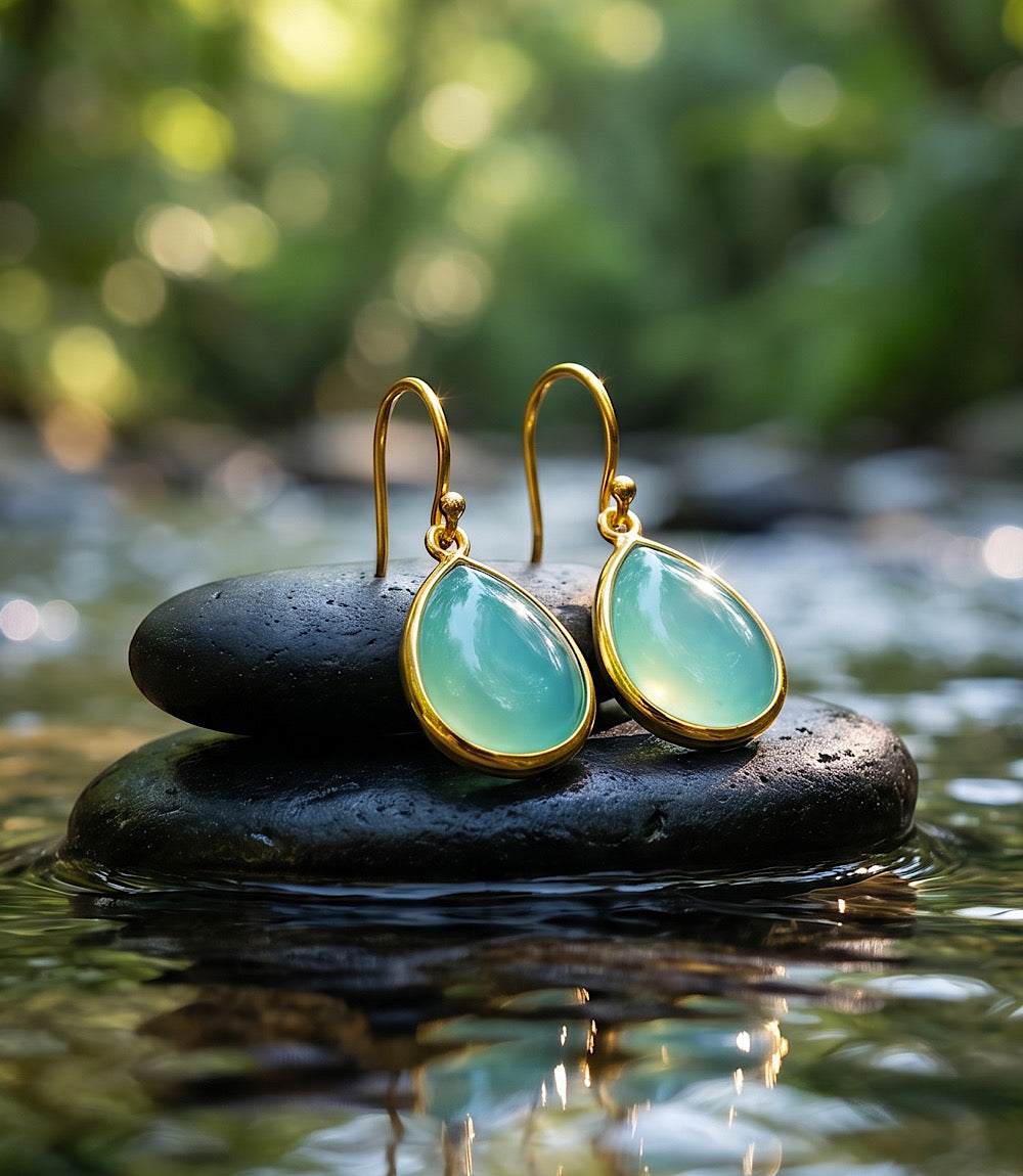 Gemstone Teardrop Earrings