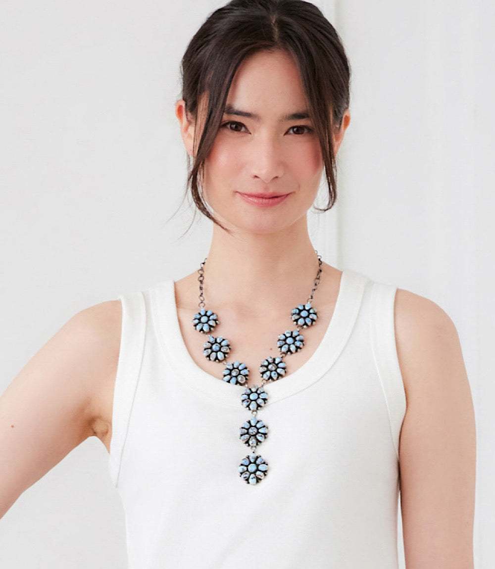 Golden Hill Turquoise Cluster Lariat Set - Image 4