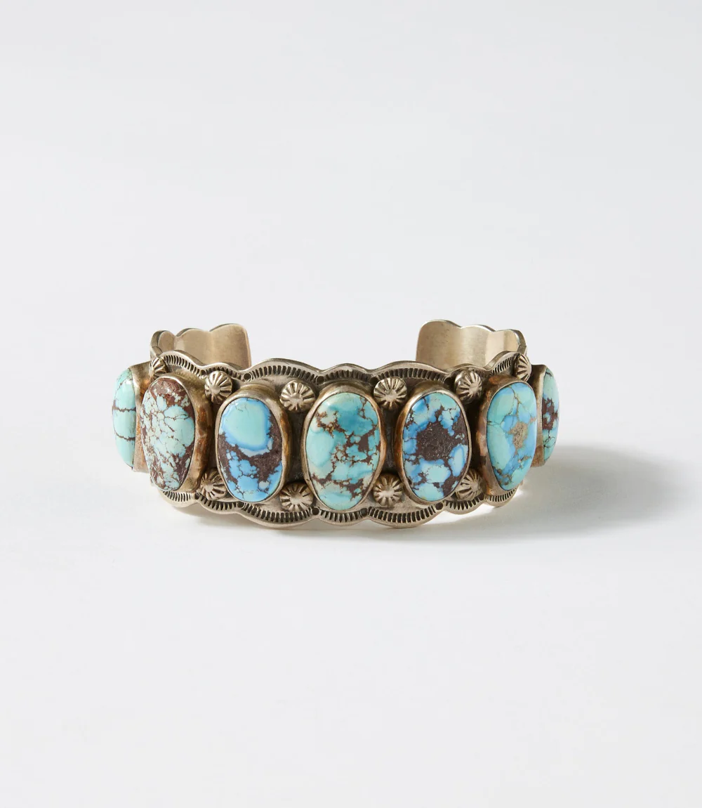 Golden Hill Turquoise Stone Cuff Bracelet - Image 2