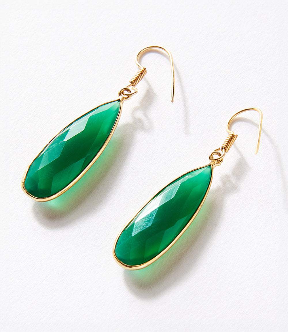 Green Onyx Quartz Earrings - Image 4
