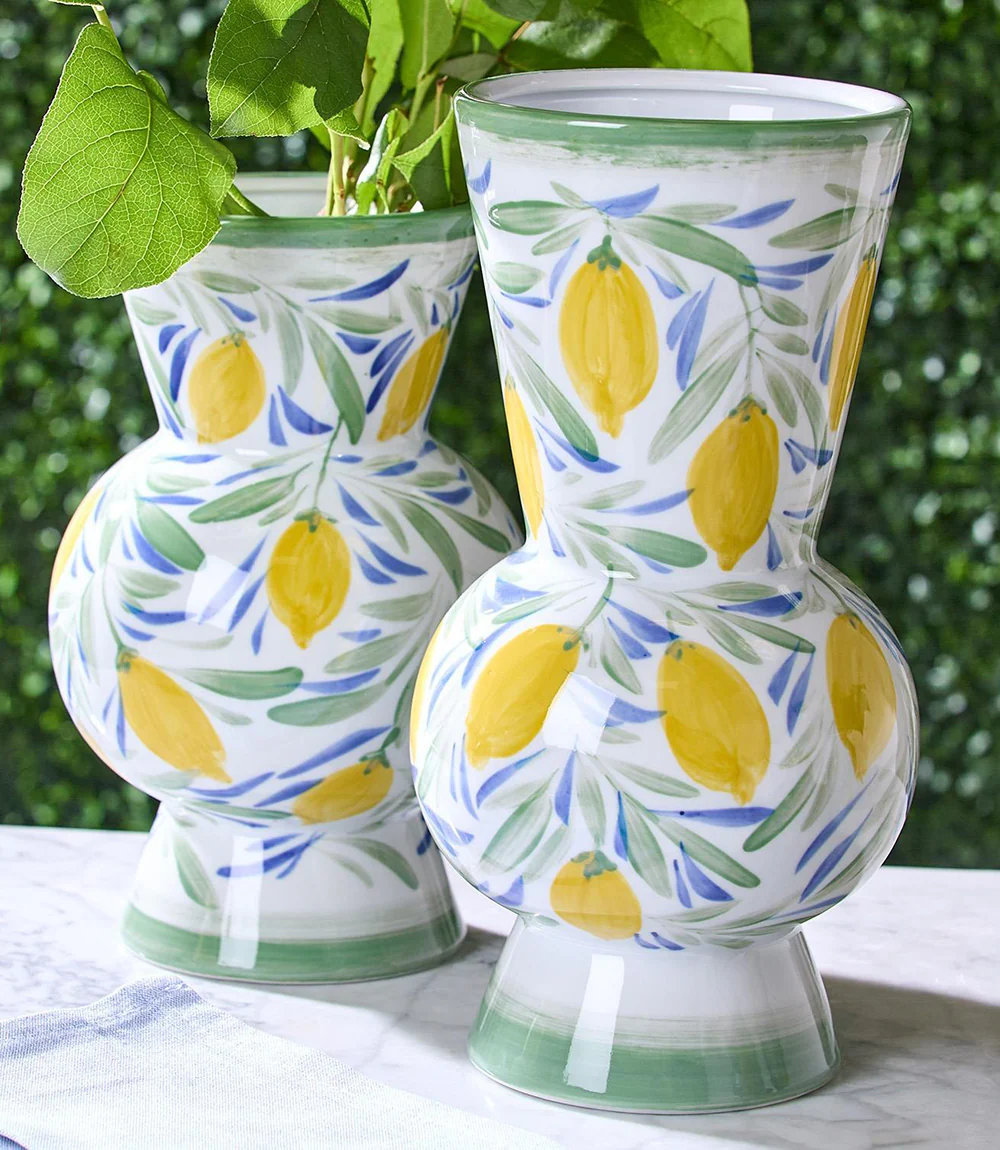 Hand-Painted Large Lemon Vase - Image 4