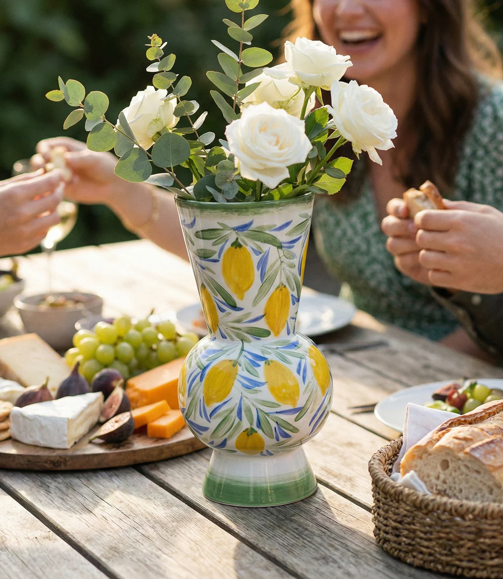 Hand-Painted Large Lemon Vase - Image 5