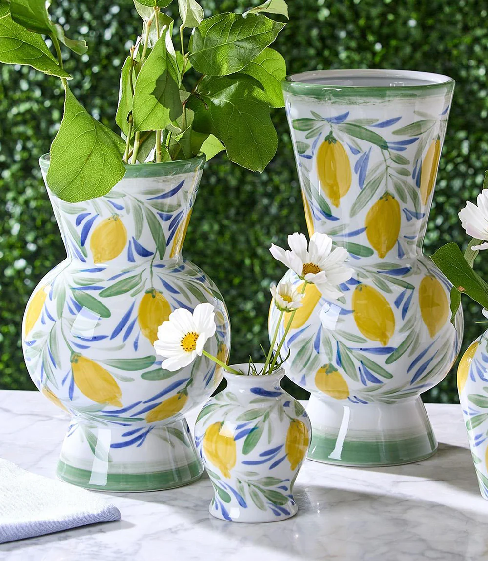 Hand-Painted Large Lemon Vase - Image 8
