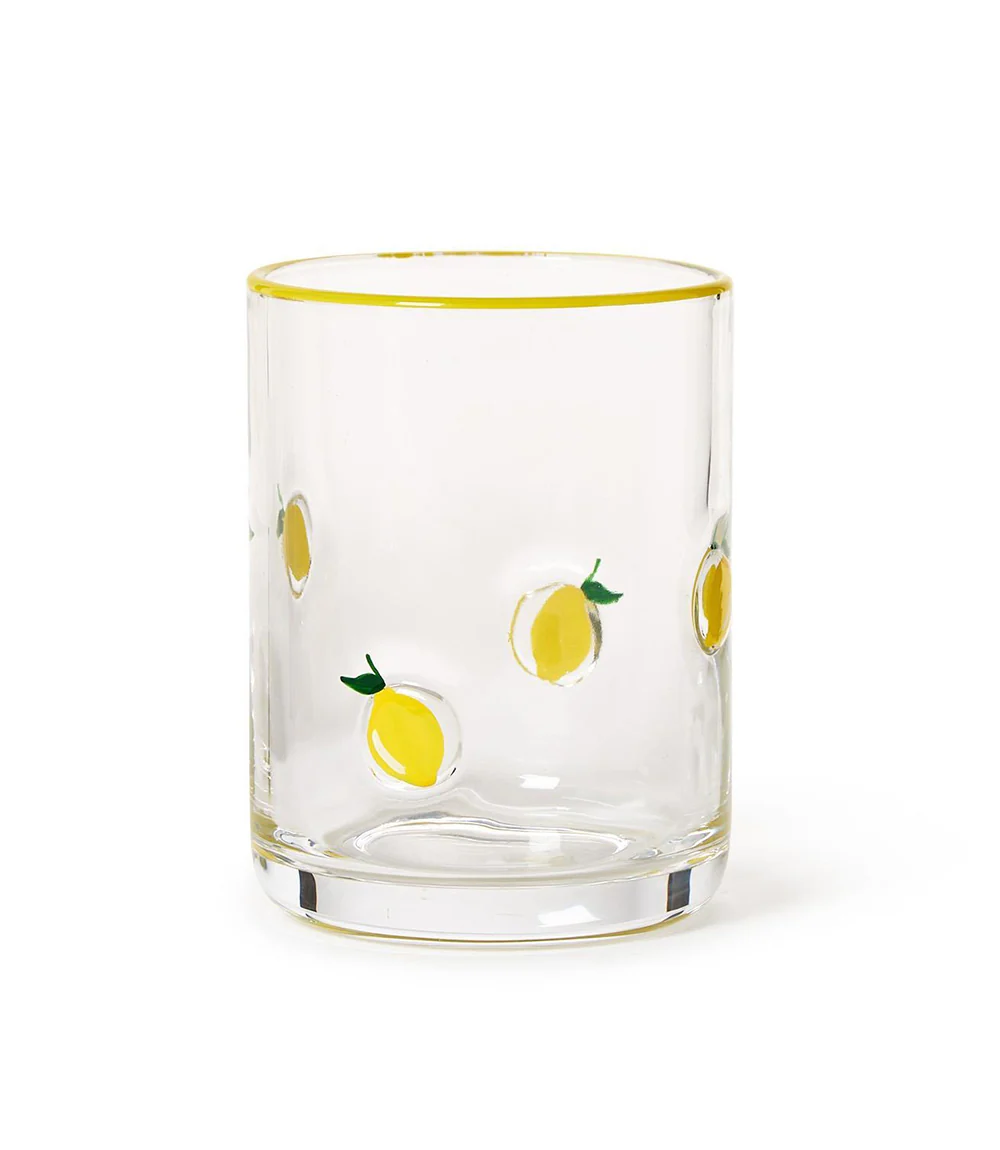 Hand-Painted Lemon Drinking Glass - Image 2