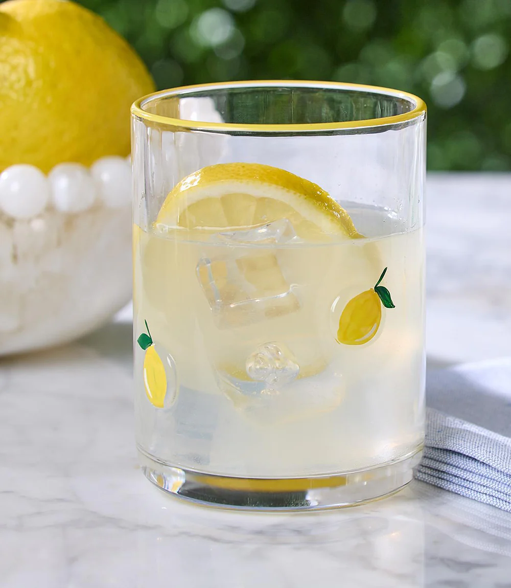 Hand-Painted Lemon Drinking Glass - Image 4