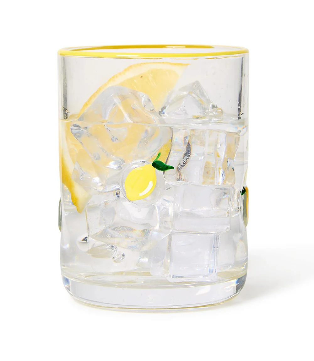 Hand-Painted Lemon Drinking Glass - Image 9