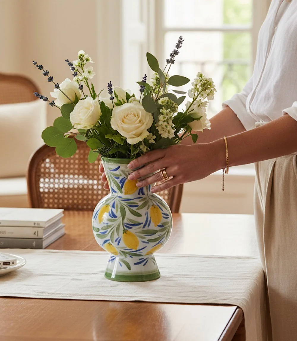 Hand-Painted Small Lemon Vase - Image 3