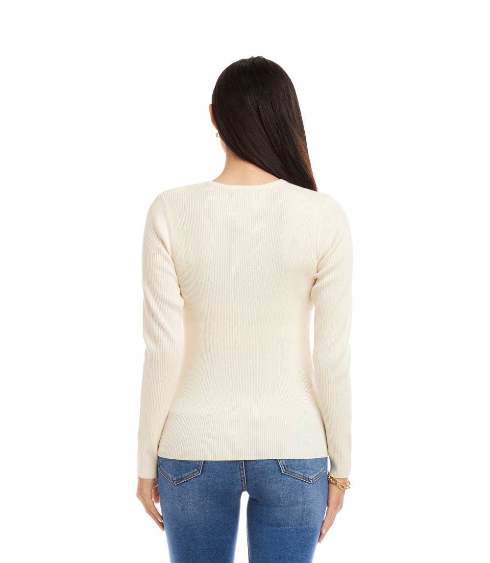 Henley Ribbed Crewneck Sweater - Image 4