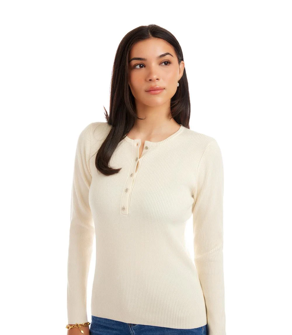 Henley Ribbed Crewneck Sweater - Image 5