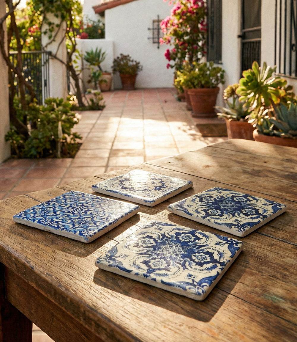 Italian Tile Marble Coasters, Set Of 4 - Image 3