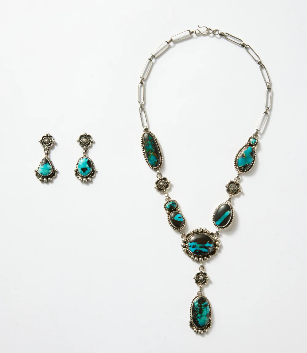 Ithaca Peak Turquoise Lariat Necklace And Earring Set - Image 3
