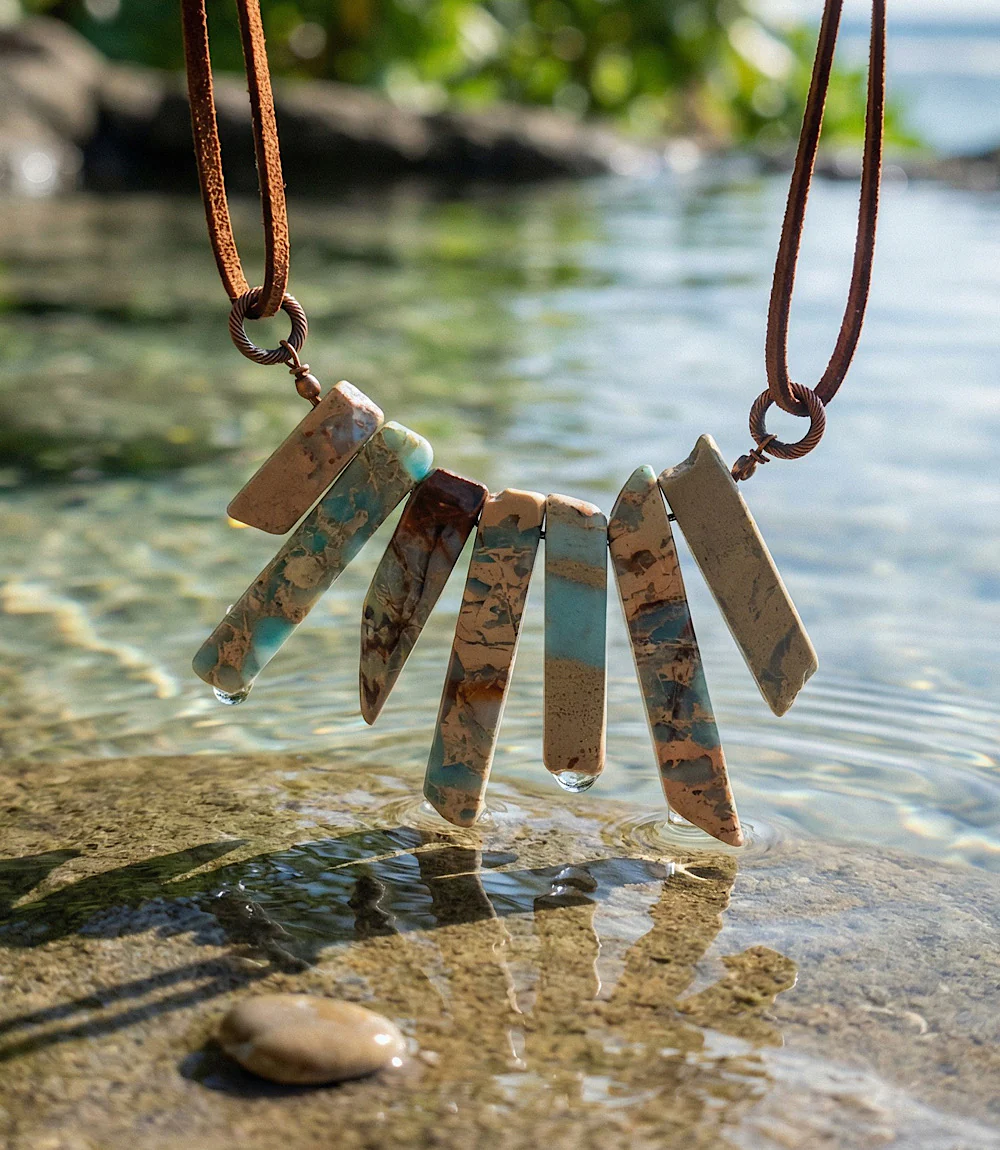 Jasper Slab Necklace - Image 2