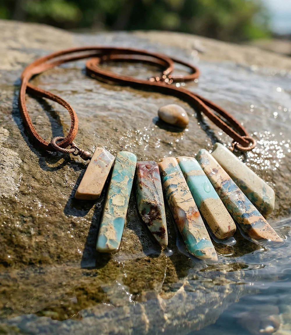Jasper Slab Necklace - Image 3