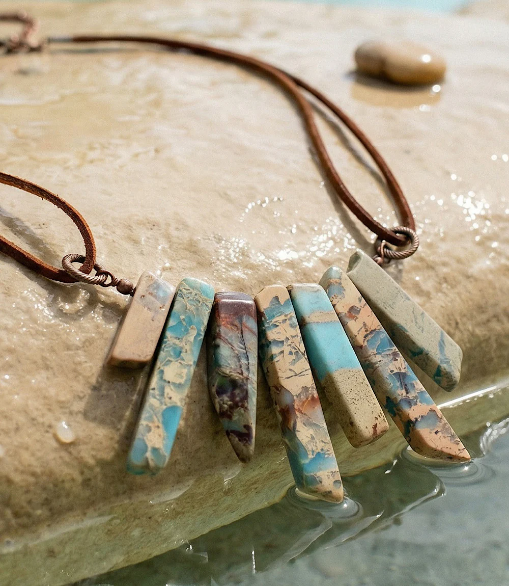 Jasper Slab Necklace - Image 4