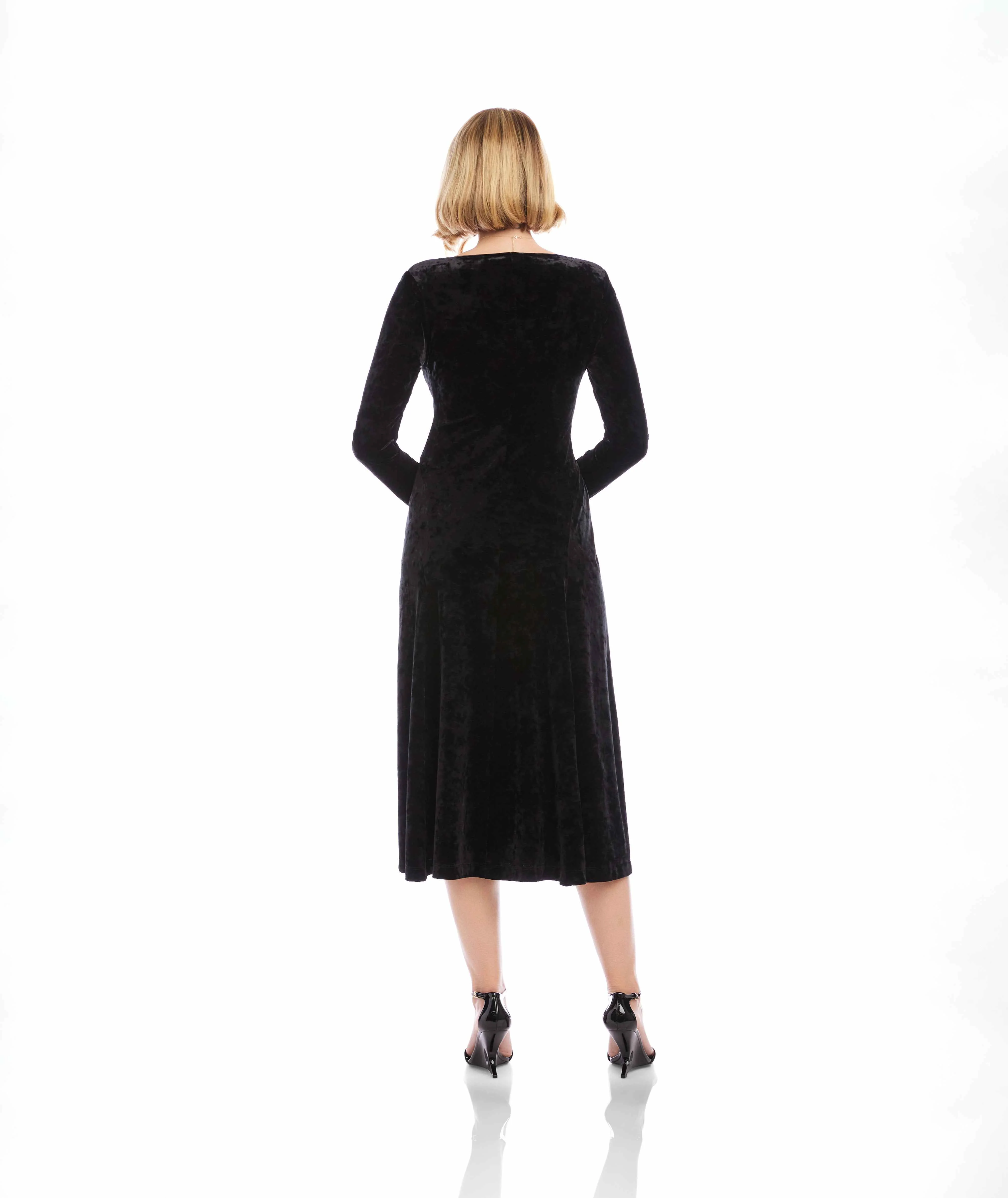 Kate Long Sleeve Velvet Midi Dress - Image 5