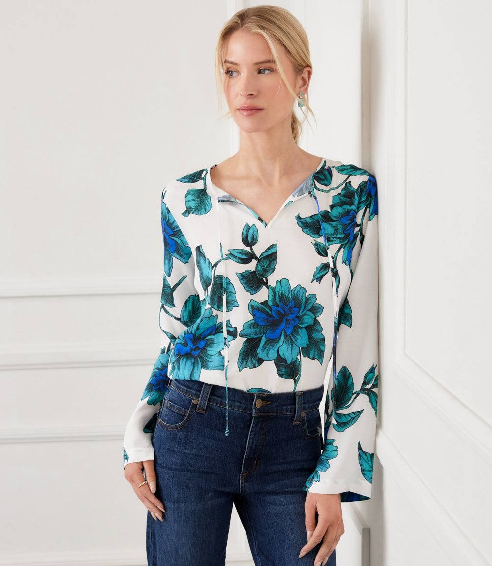 Keyhole Side-Slit Sleeve Tunic Top