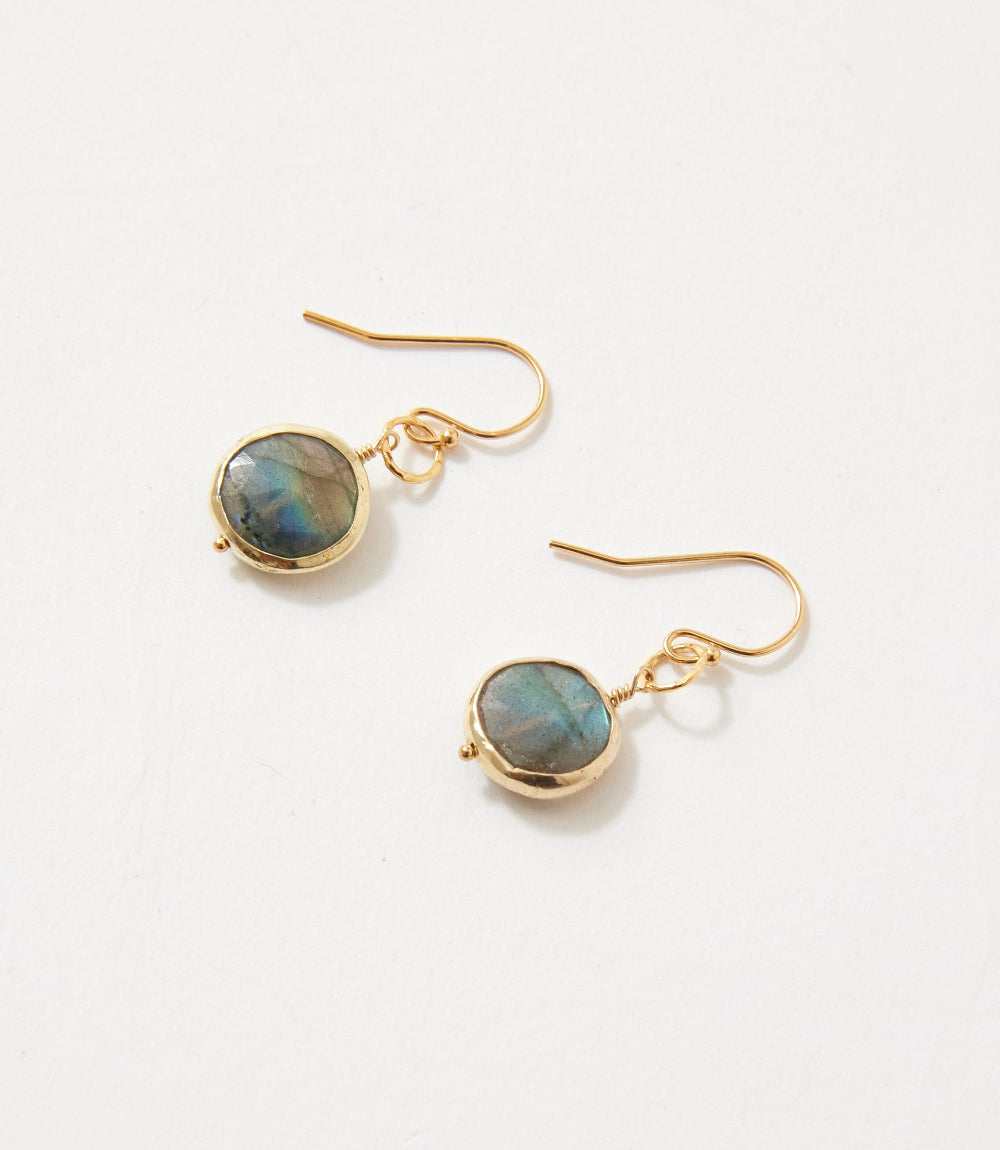 Labradorite Disc Earrings - Image 3