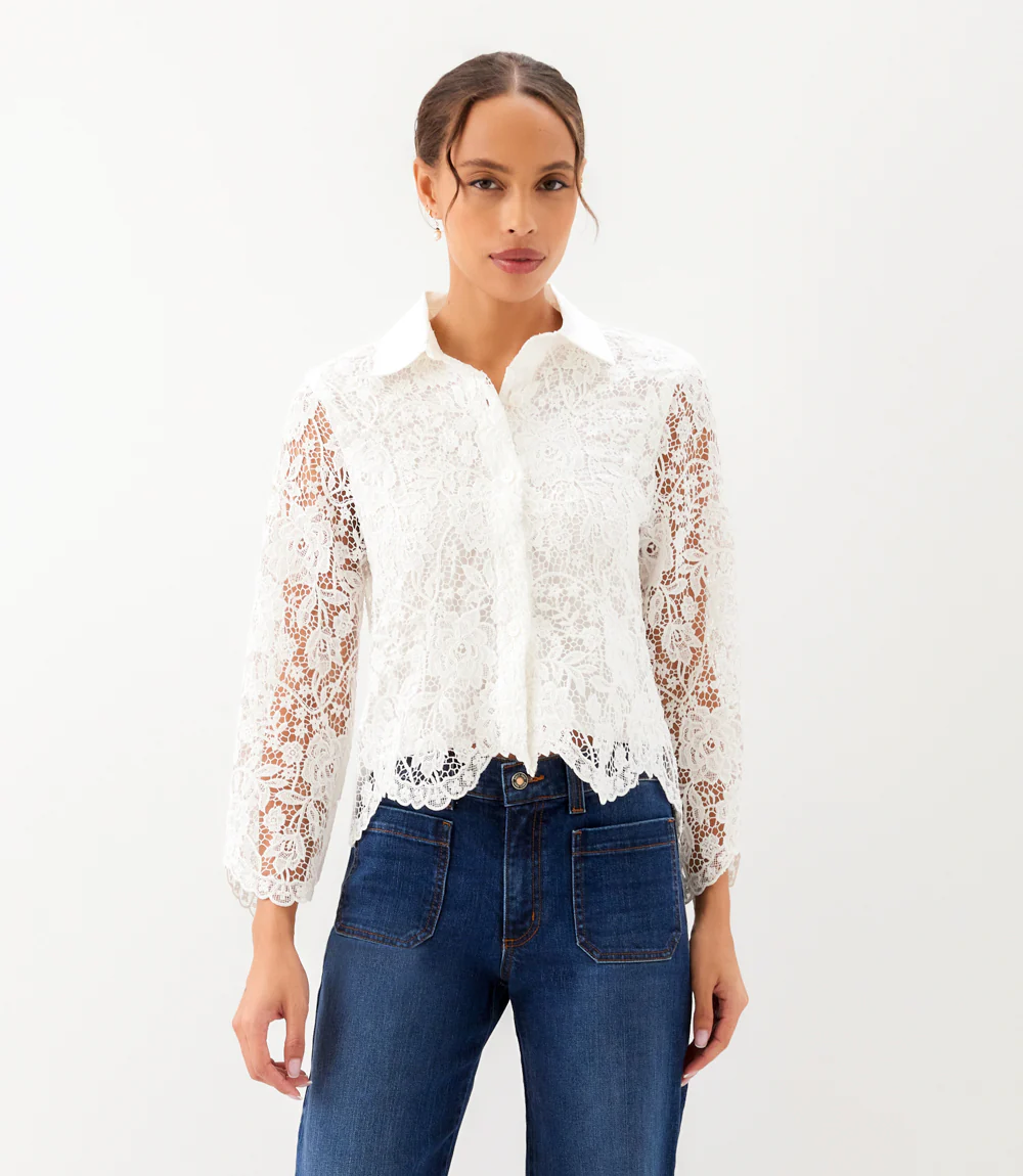 Lace Button Down Soft Jacket - Image 4