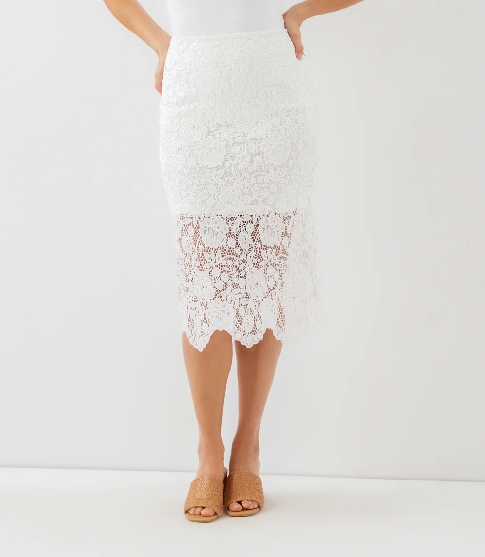 Lace Midi Pencil Skirt - Image 3