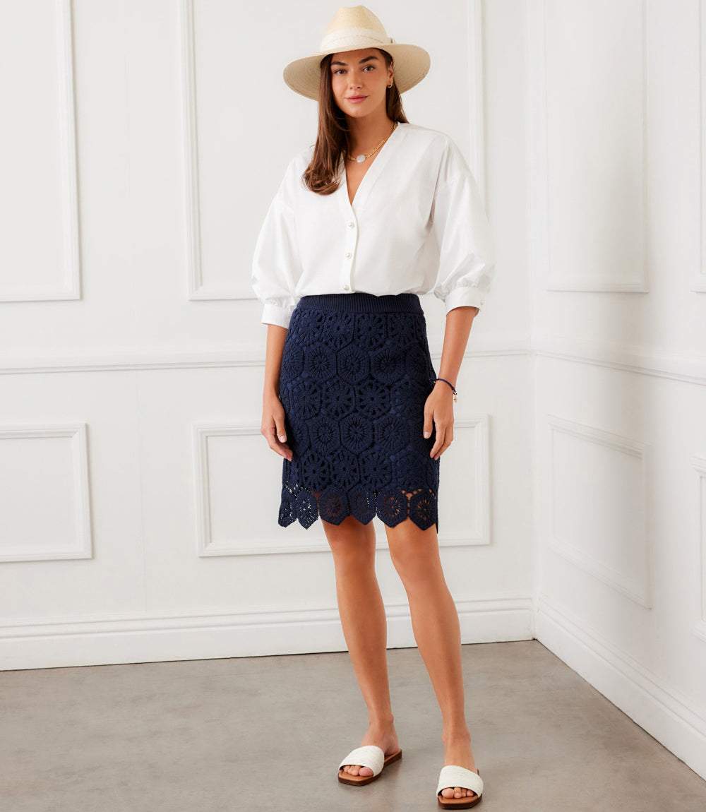 Lantern Sleeve Pearl Button Top - Image 2