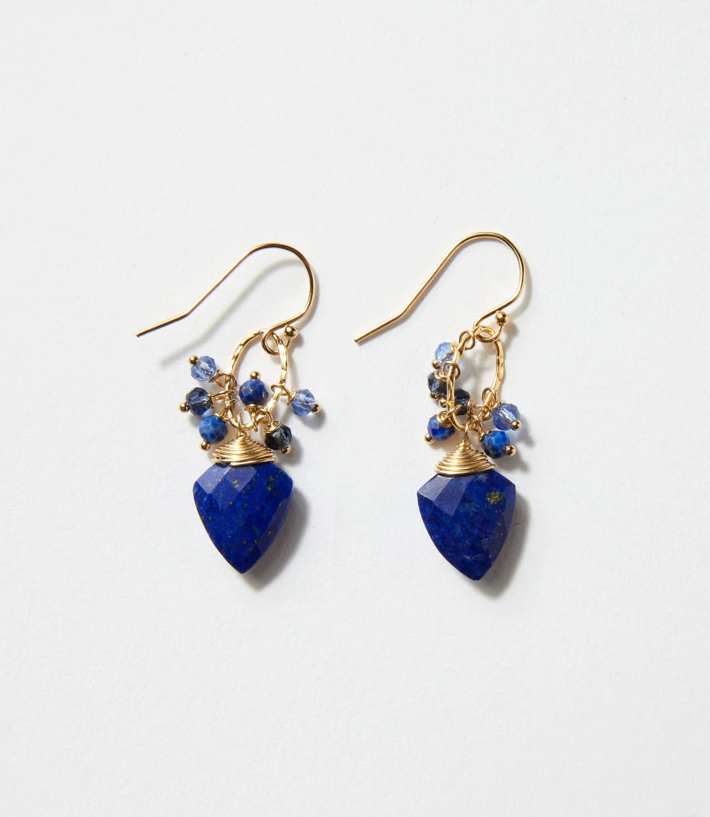 Lapis Cluster Earrings
