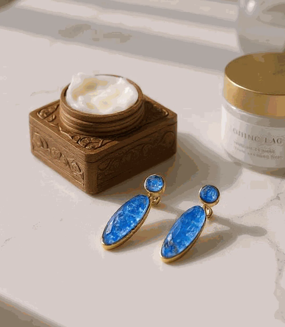 Lapis Crystal Earrings - Image 4