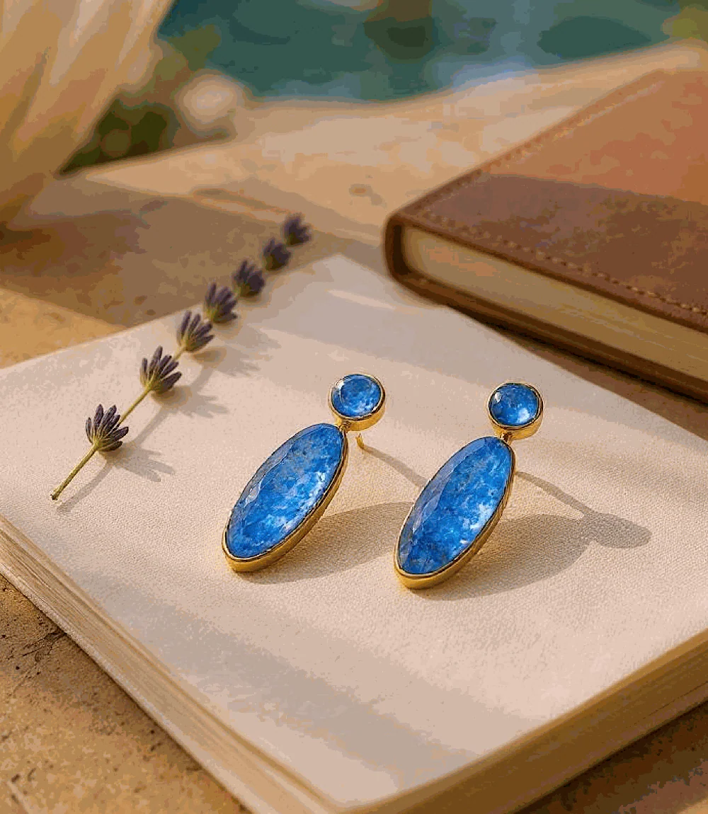 Lapis Crystal Earrings - Image 5