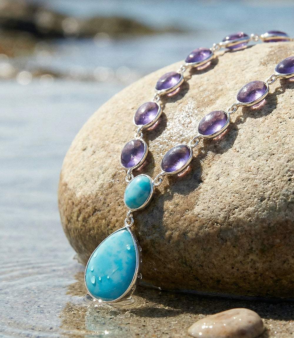 Larimar And Amethyst Necklace - Image 4