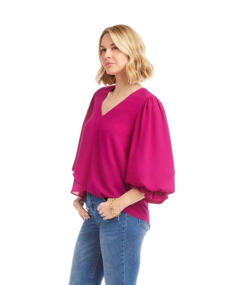 Layered Sleeve Asymmetric Top - Image 3