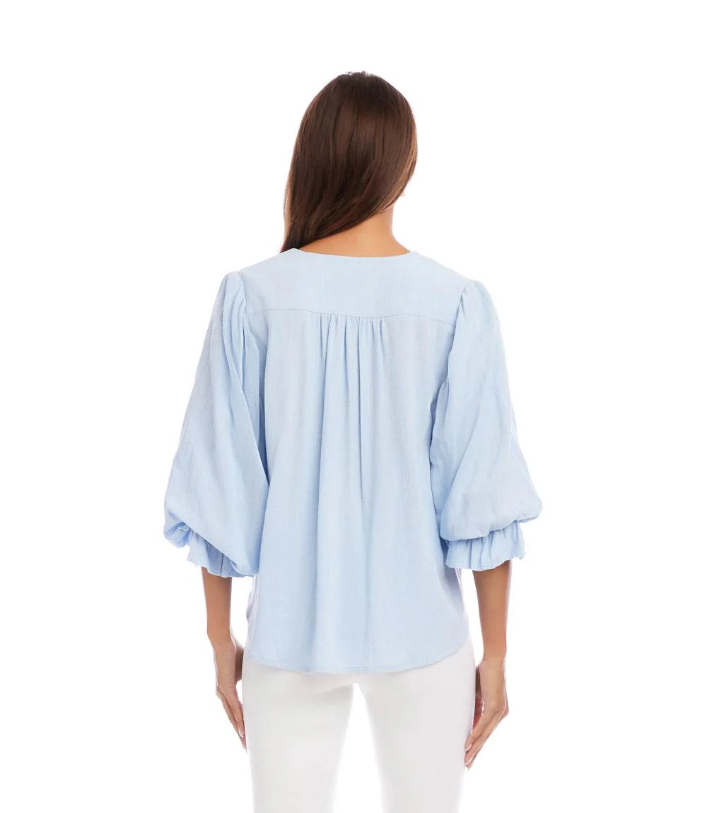 Layered Sleeve Shirred Blouse - Image 4