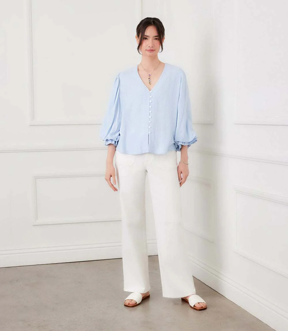 Layered Sleeve Shirred Blouse - Image 5