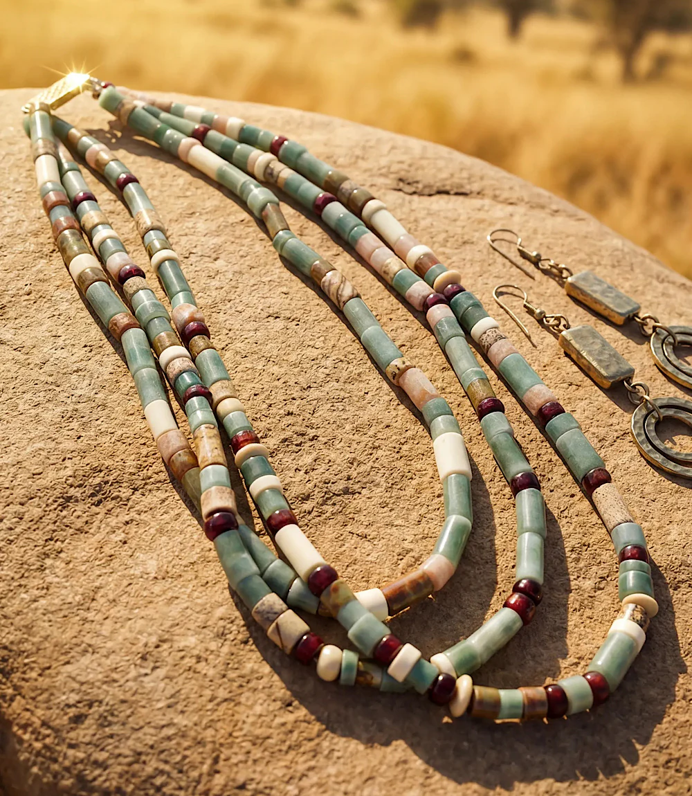 Layered Turquoise Bead Necklace