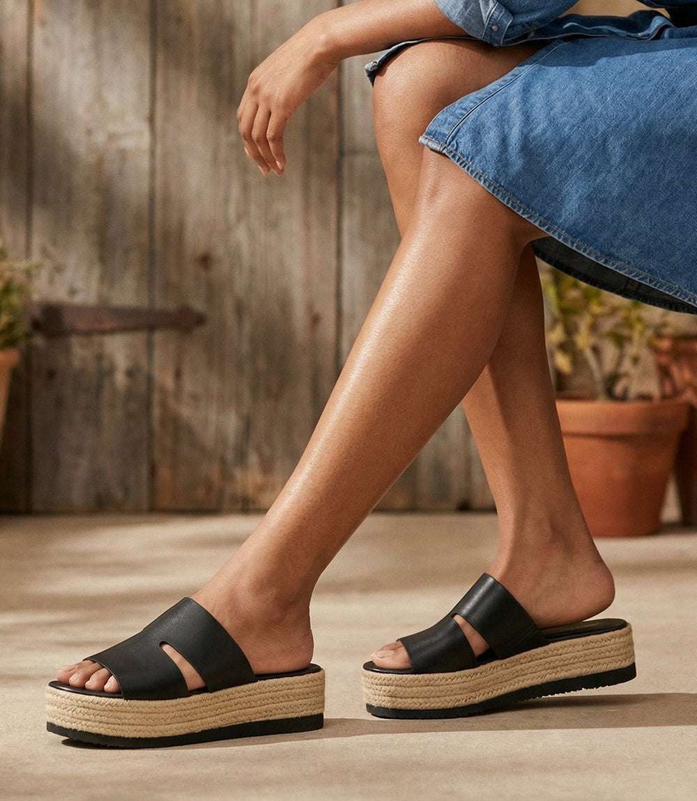 Leather Espadrille Sandals - Image 4